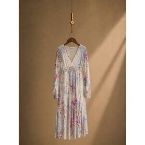 AGUA by Agua Bendita Antonieta Capullo Kaftan XS/S Floral Jacquard Maxi Dress